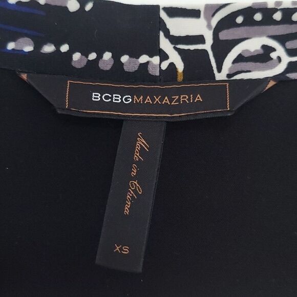 BCBGMaxAzria Black Sheath Midi Dress with Plunge Neckline & Pockets - Picture 2 of 7